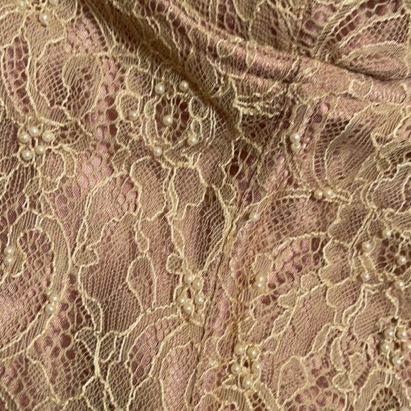 Blush Rose Satin and Lace Vintage Corset - Picture 3 of 6